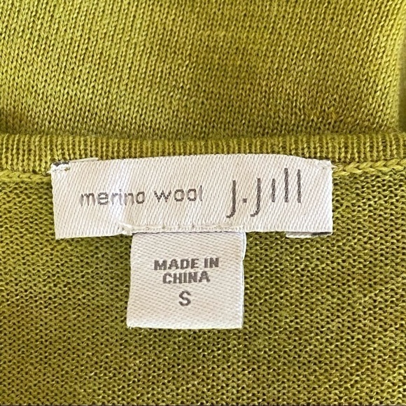 J. Jill Green Merino Wool Washable Long Sleeve Sweater Tunic Top Buttons Small - Picture 5 of 8